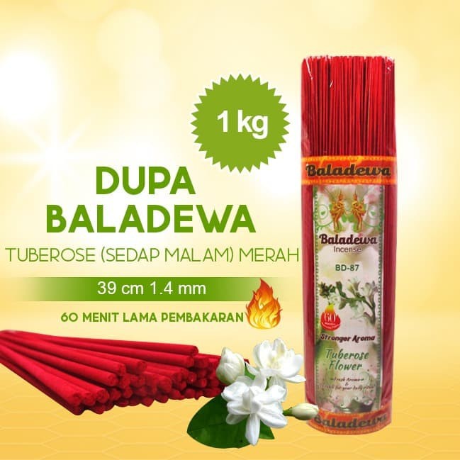 Dupa/ Hio Wangi Harum Baladewa 39 cm 1 Kg 1.4 mm Tuberose Flower merah