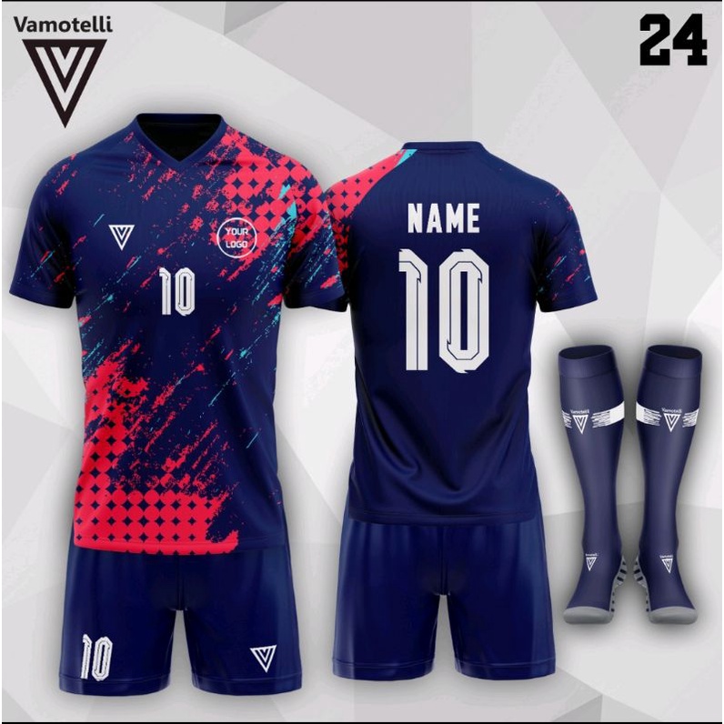 Jual Baju Bola Stelan Futsal Bola Jersey Vamotelli Design Sublim