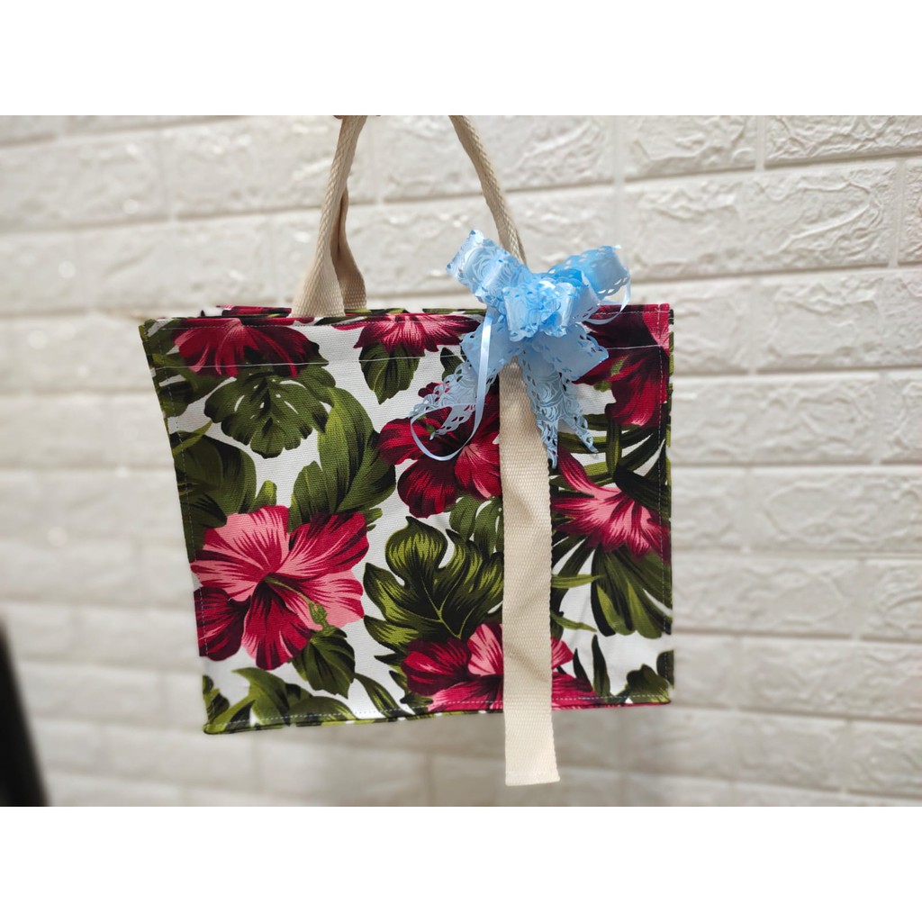 totebag kanvas tas wanita M S glow model jinjing motif terbaru size 30x10x25 cm