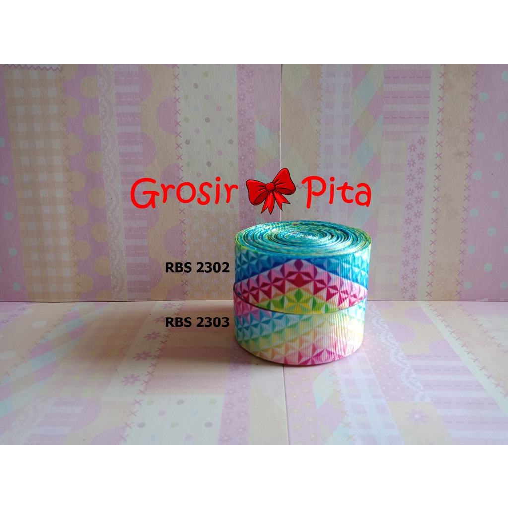 

(25 yard) Pita Grosgrain Motif RBS 2302,2303 | Toko Bahan Craft | Grosir Pita