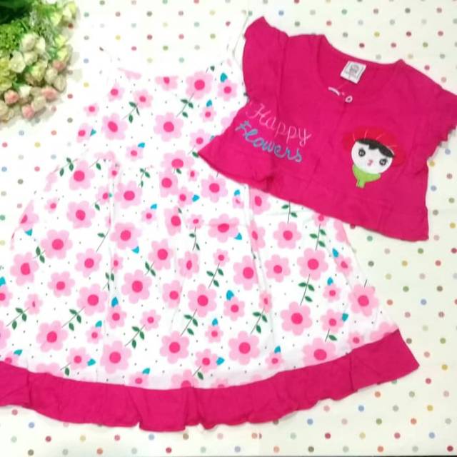 Dress Anak Rompi Nobuko Flower / Baju Anak Perempuan / Dress Anak Murah / Dress Bayi