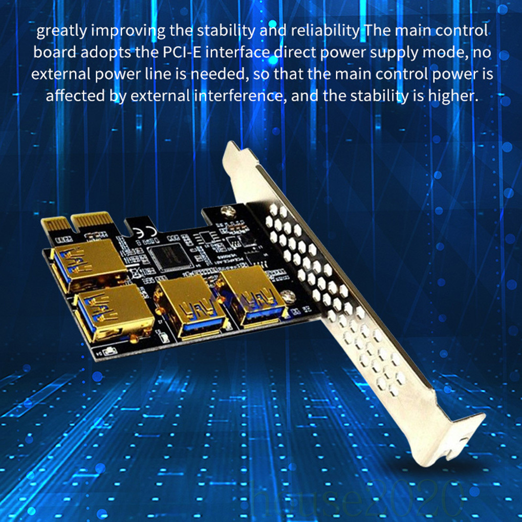 Pci-E Kartu Ekspansi Pci-E Ke Usb 1 Ke 4 Dengan 4 Usb 3.0