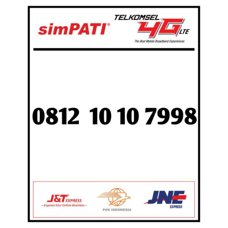 Nomor Cantik simpati LTE 0812 1010 7998
