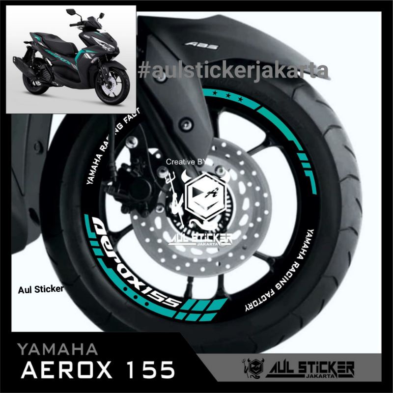 ORIGINAL STICKER VELG ( 050 ) AEROX 155 VELG NEW DESAIN DEPAN BELAKANG