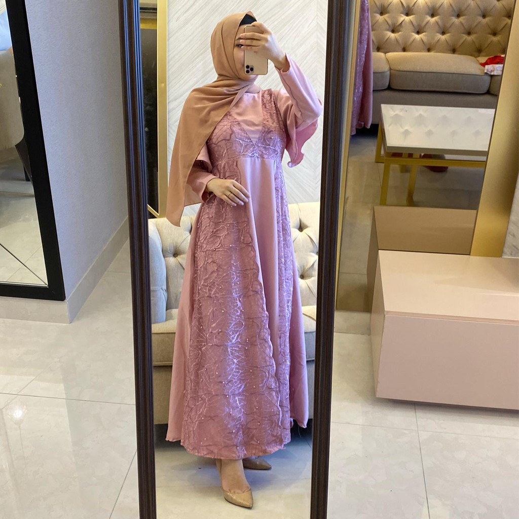 073# BAJU PESTA MUSLIM/FASHION dres maxi muslim fashion