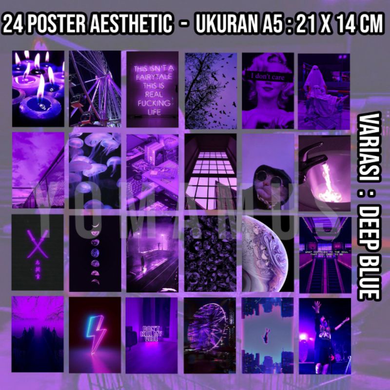 [24 POSTER] COD // POSTER AESTHETIC MURAH // POSTER DINDING KAMAR AESTETIK COWOK CEWEK // POSTER BAND MUSIK // POSTER WALL DECOR PURPLE POSTER / BLACK WHITE / MANGA-24 PURPLE