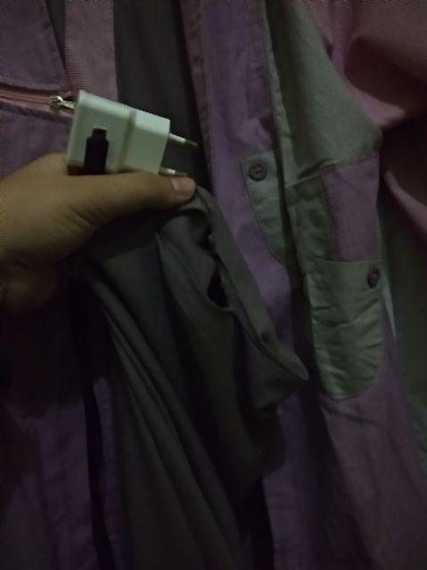 Lunan Go Gamis 2 Pcs Cardigan Ls 364  Motif Batik Coklat