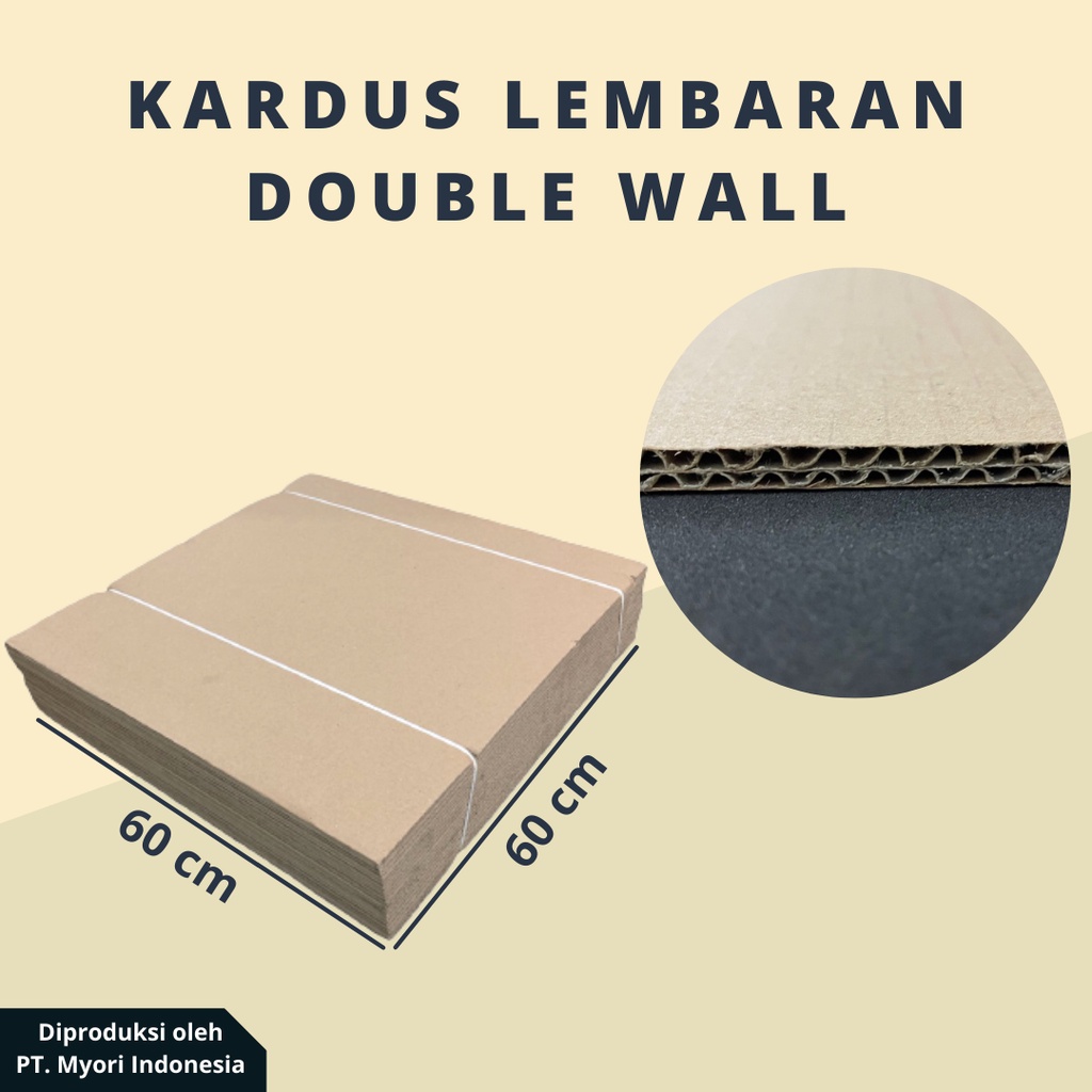 

Kardus Karton Lembaran Double Wall (uk. 60x60 cm)