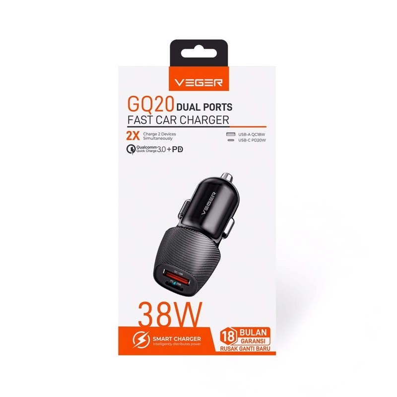 Veger GQ-20 car charging type C 20w + 18w