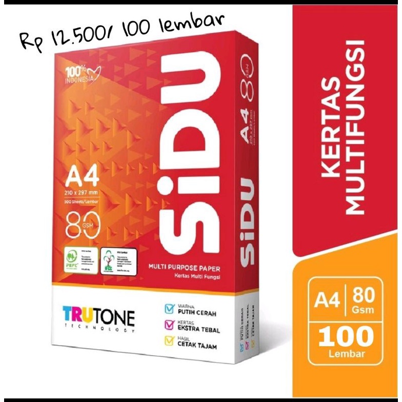 

Kertas HVS Sinar Dunia / SIDU 80 Gsm 100 Lembar