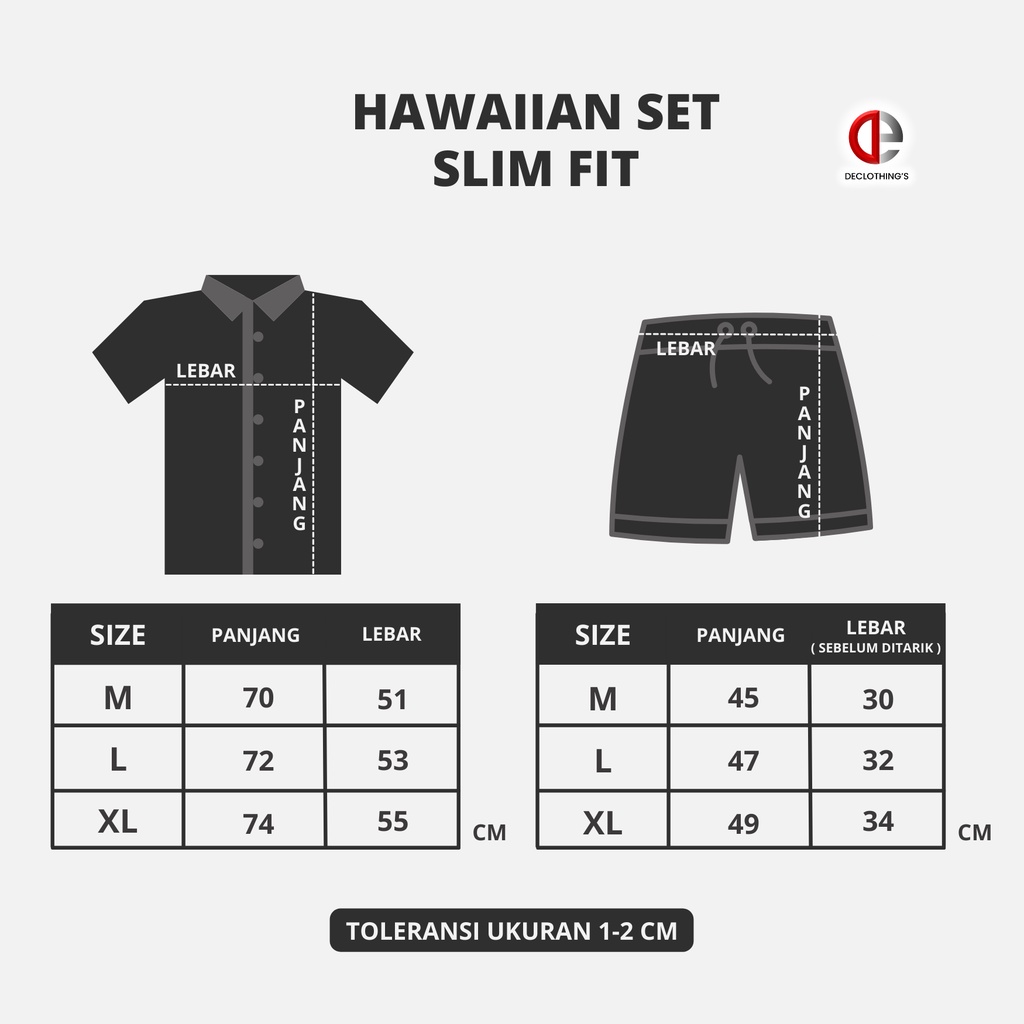 Piyama Pria Dewasa Hawaiian Shirt Pajamas Baju Tidur Pendek Pria Setelan Baju pantai Kemeja Hawai Aloha Shirt