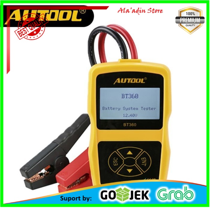 Cuci Gudang AUTOOL Tester Baterai Aki Mobil Motor 12V 2000CCA - BT360