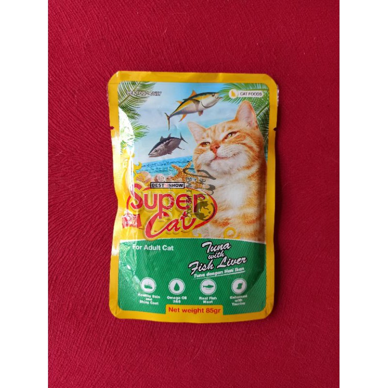 super cat pouch wet food makanan kucing