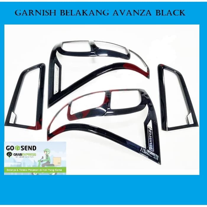 Garnish Belakang Grand New Avanza Hitam Metalik List Lampu Belakang