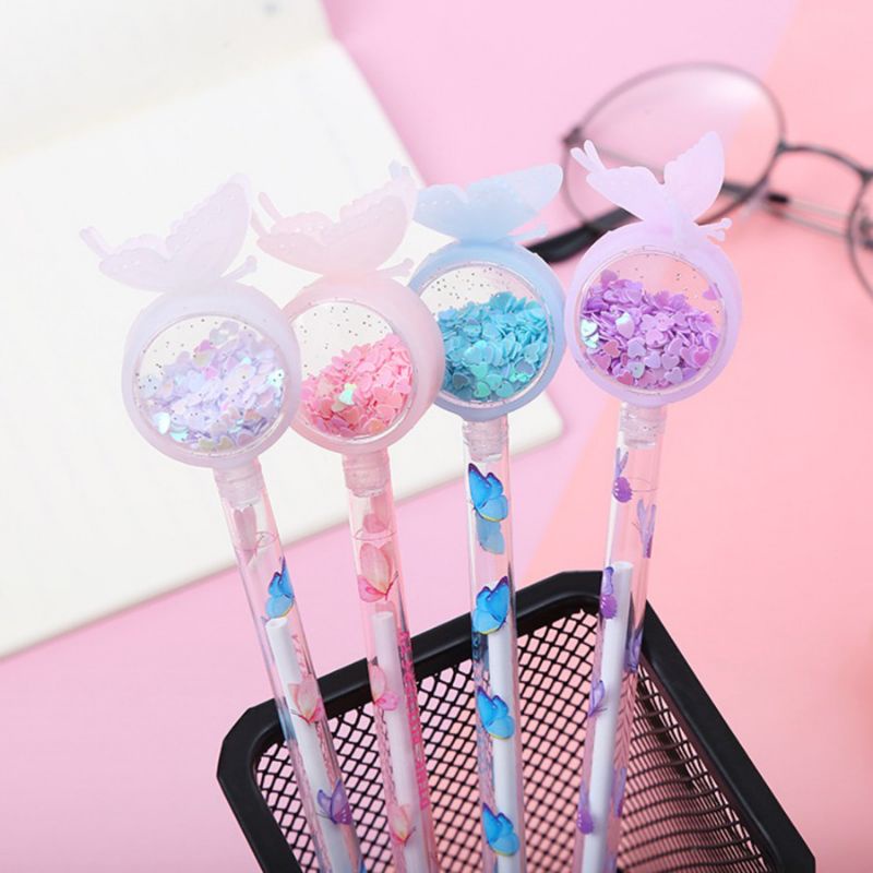 

pulpen Gell karakter butterfly glitter ✨