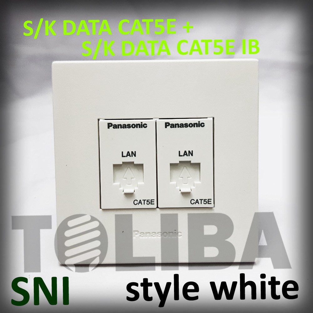 stop kontak s/k data / 2 stopkontak data cat5e cat 5 panasonic rj45 minimalis style white sni