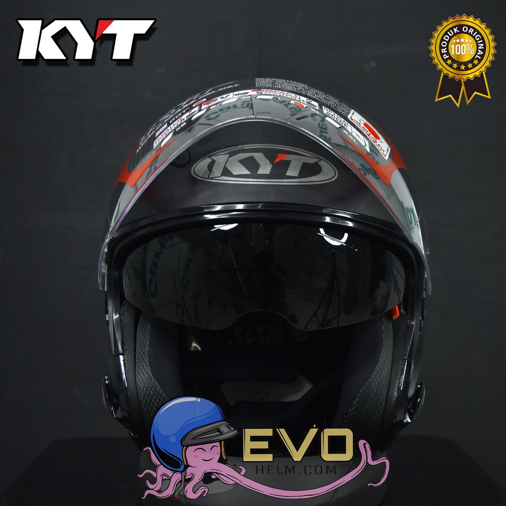 KYT GALAXY_SOLID BLACK DOFF (DOUBEL VISOR)