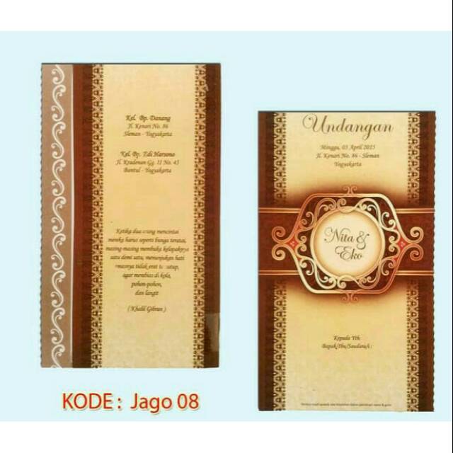 Blangko undangan pernikahan Jago 08