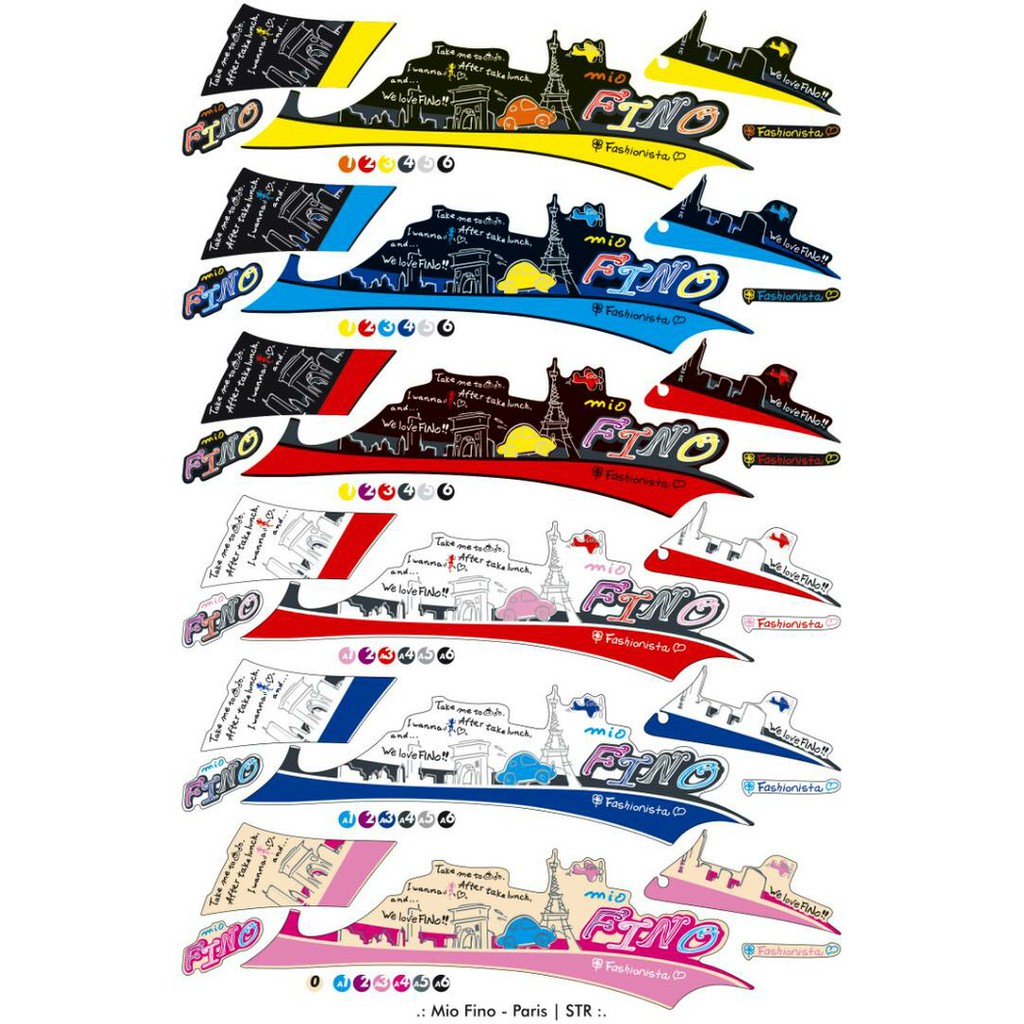 Sticker / Striping Variasi Fino Fi & Karbu (FINO PARIS) f1479