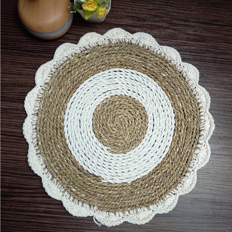 placemate seagrass Natural renda putih