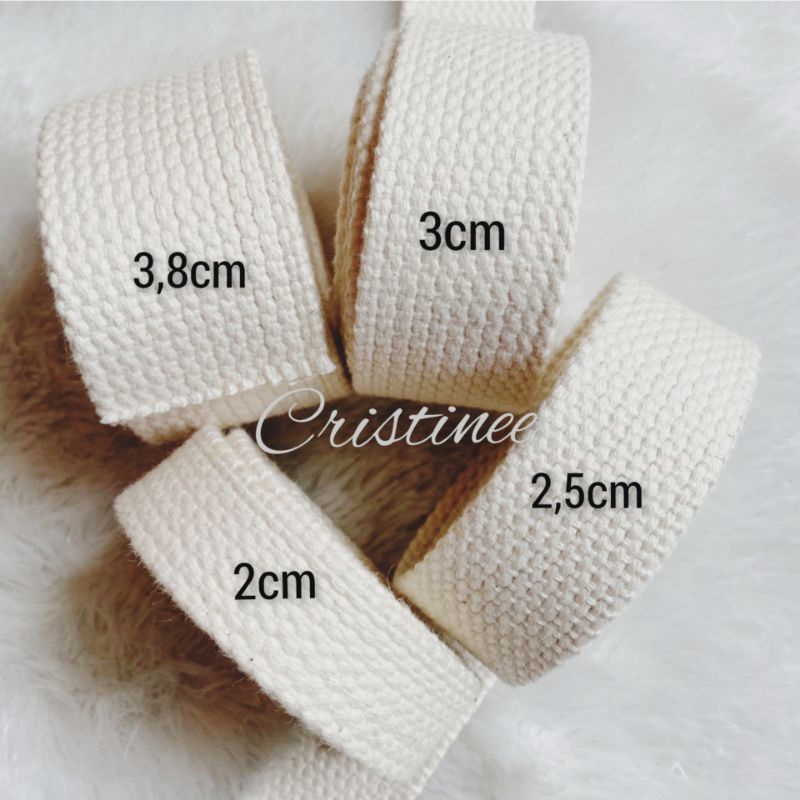 Webbing katun lebar 2.5cm ( 1 meter)