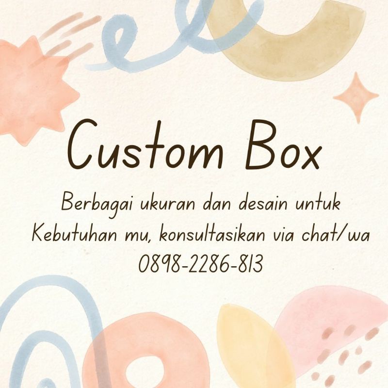 

custom box custom desain ukuran free desain kotak hamper olshop logo olshop