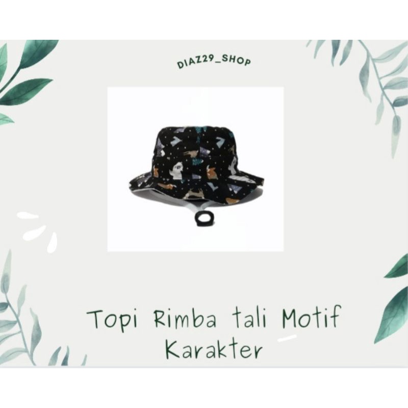 Rimba unisex || Topi rimba Karakter | Topi anak | topi rimba lucu | Topi tali