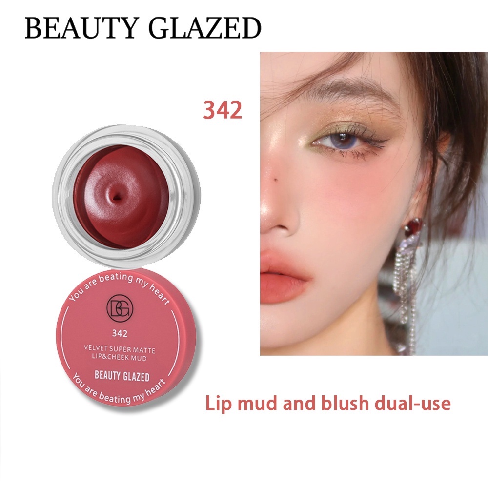 BEAUTY GLAZED Makeup Lipstick and Cheek blusher Matte lip balm lip mud long-lasting and waterproof Lip and blusher Cosmetics