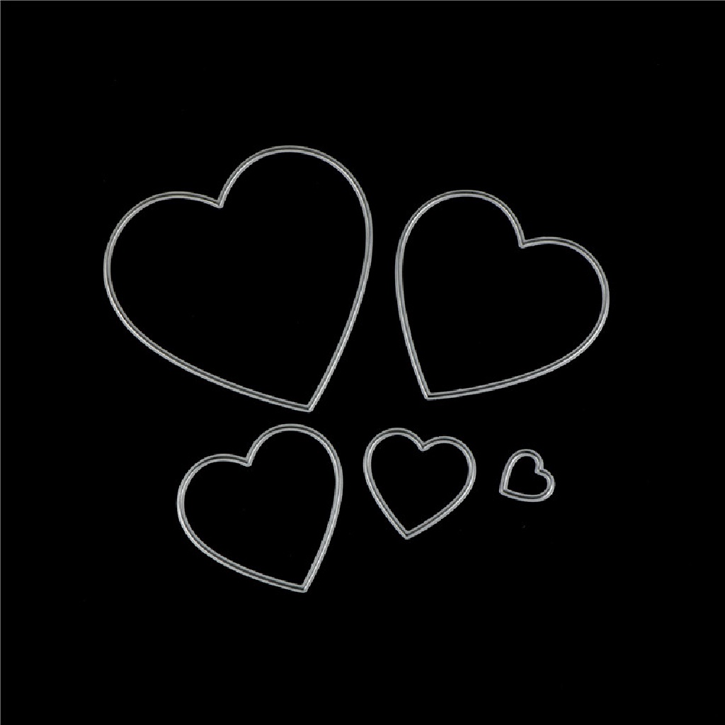 [justbuyingg.id] 5Pcs Love Heart Design Metal Cutting Die For DIY Scrapbooking Album Paper Cards ID