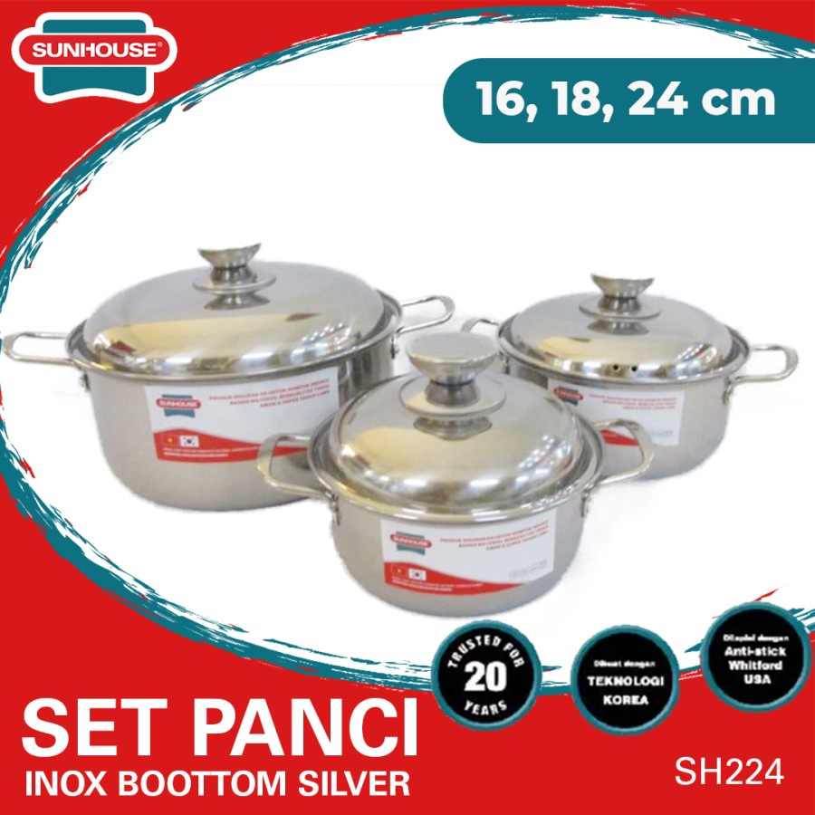 Sunhouse Cookware Set SH-224 - Panci Set