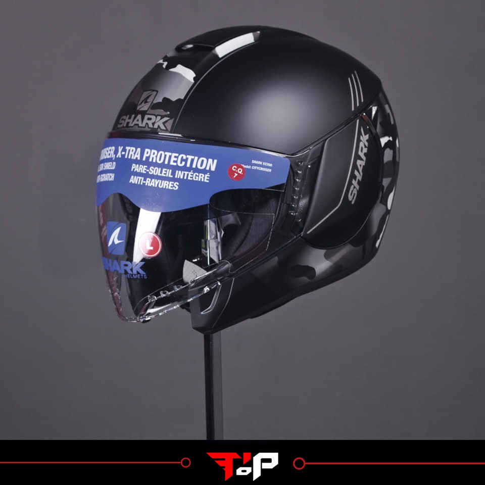 SHARK CITYCRUISER GENOM KSA BLACK GREY HELM HALF FACE