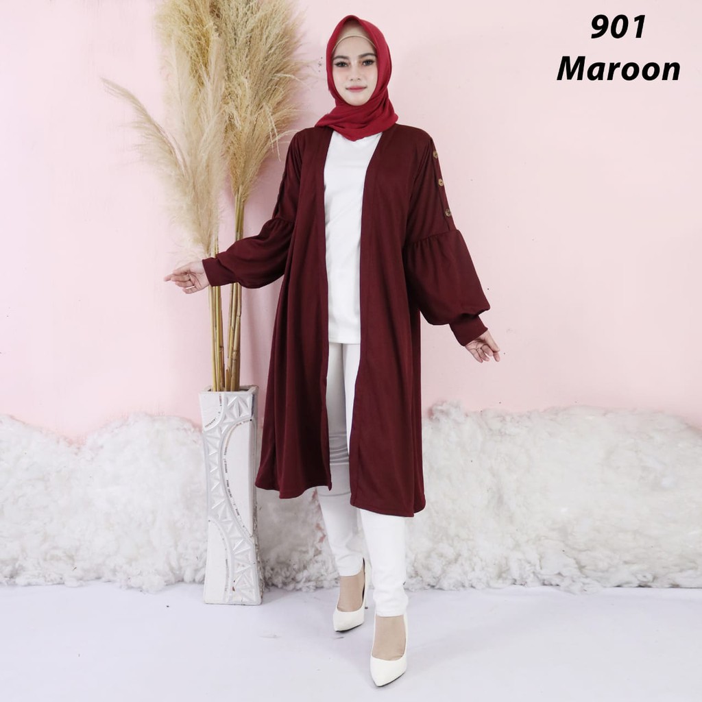 Long Cardigan Outer Panjang Wanita 901 Luaran Panjang Wanita Long Cardi Oversize