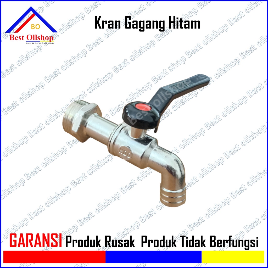 Kran air babet gagang hitam 1/2&quot; 3/4 inch / Kran Tembok / Kran Air Tembok Keran