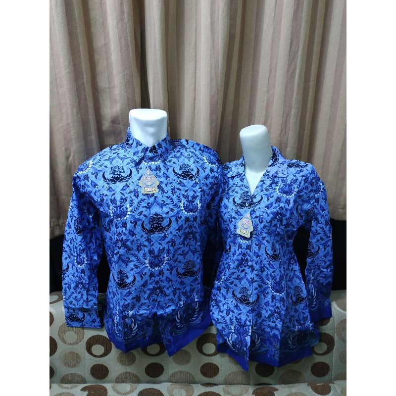 Kemeja Korpri Lapis Pria Wanita c40s