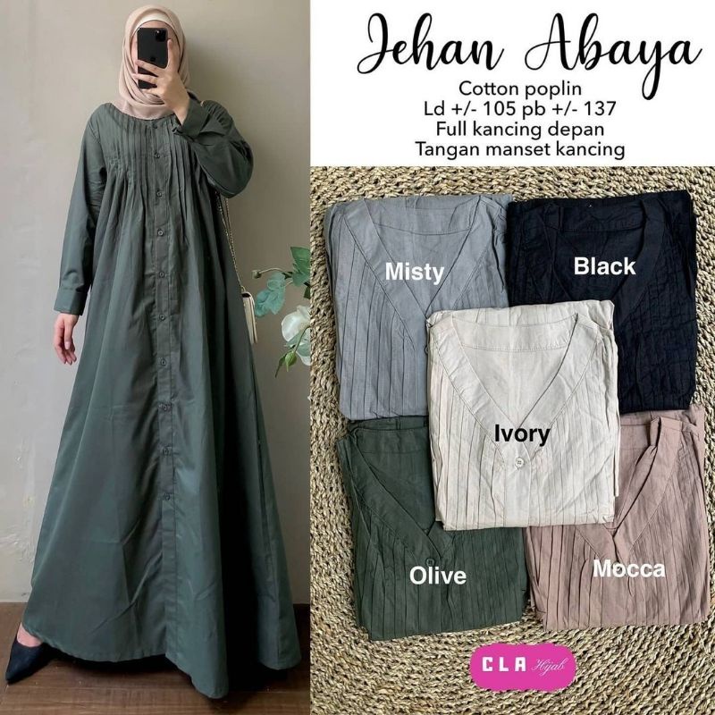 Jehan Abaya,dress wanita,gamis wanita,baju muslim