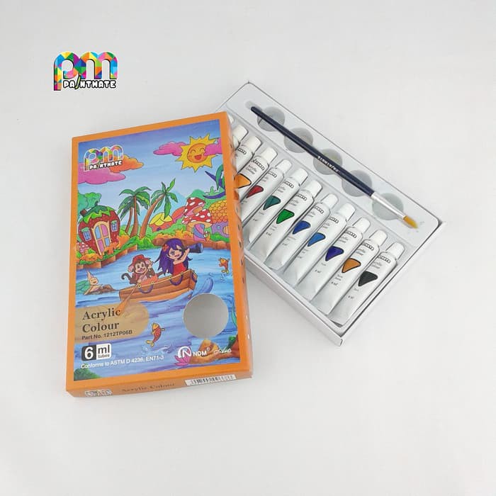 Cat Akrilik Paintmate 12 Colors 6mL tubes bonus palet Cat Akrilik Paintmate 12 Colors 6mL tubes bonus palet