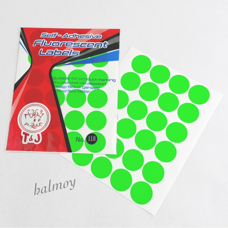 

STICKER LABEL TOM & JERRY NO. 118 ( BULAT 32 MM ) WARNA HIJAU