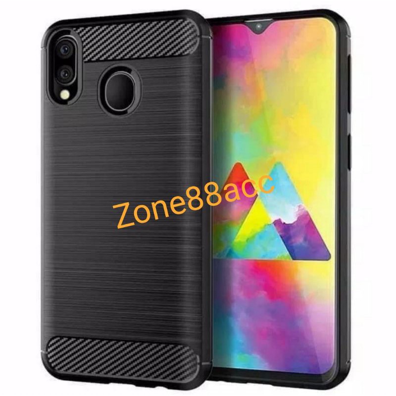 Silicon Case SAMSUNG M20 Softcase iPAKY Carbon Casing Cover TPU