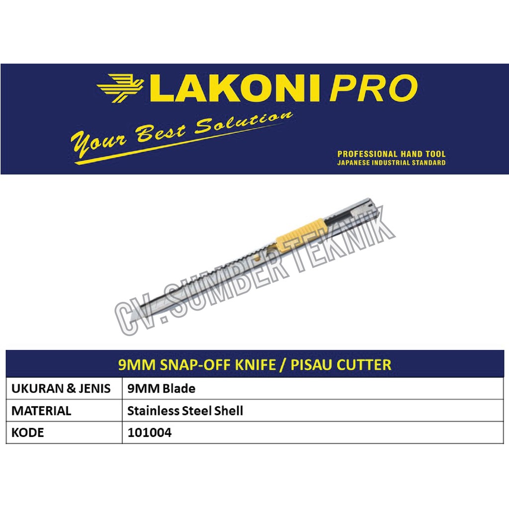 

LakoniPro 101004 Pisau Cutter 9mm Snap-Off Knine
