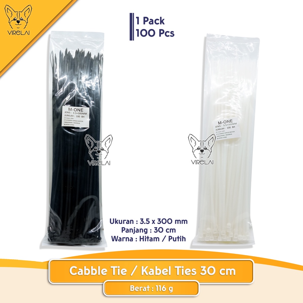 [100 Pcs] Kabel ties Cable tie EKONOMIS 30CM MURAH