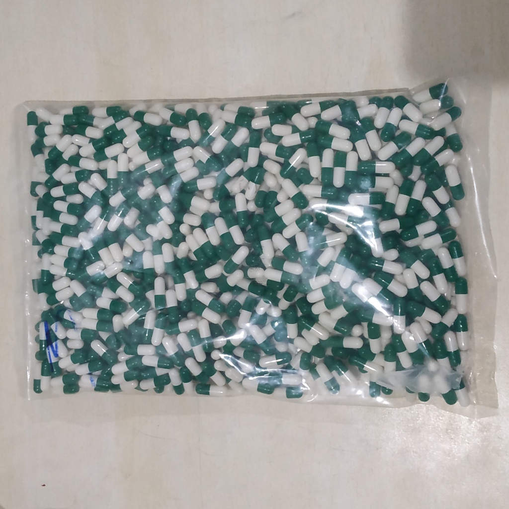 Cangkang Kapsul kosong Uk. 2 3 warna 100pcs Natural capsul Halal hijau