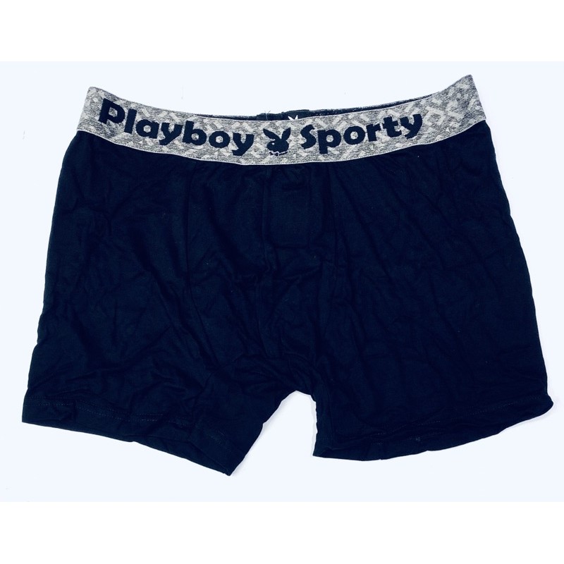 CD | Celana Dalam Boxer Pria PLAYBOY Sporty BXR03-001 Bahan Katun Lembut isi 3pcs