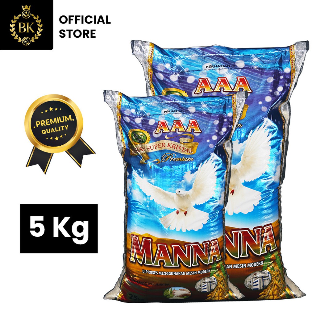 

MANNA - Beras Premium Kualitas Super - BEST SELLER ! - 5Kg