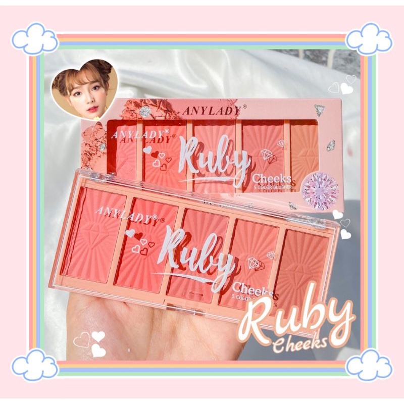 PROMO!!!BLUSH ON/BLUSHER 5 COLORS RUBY ANY LADY 8984B