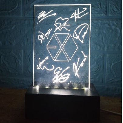 LAMPU TIDUR EXO BTS NCT STRAYKIDS BLACKPINK IKON ASTRO ENHYPEN CHANYEOL KPOP /LAMPU HIAS LED 3D / LAMPU AKRILIK