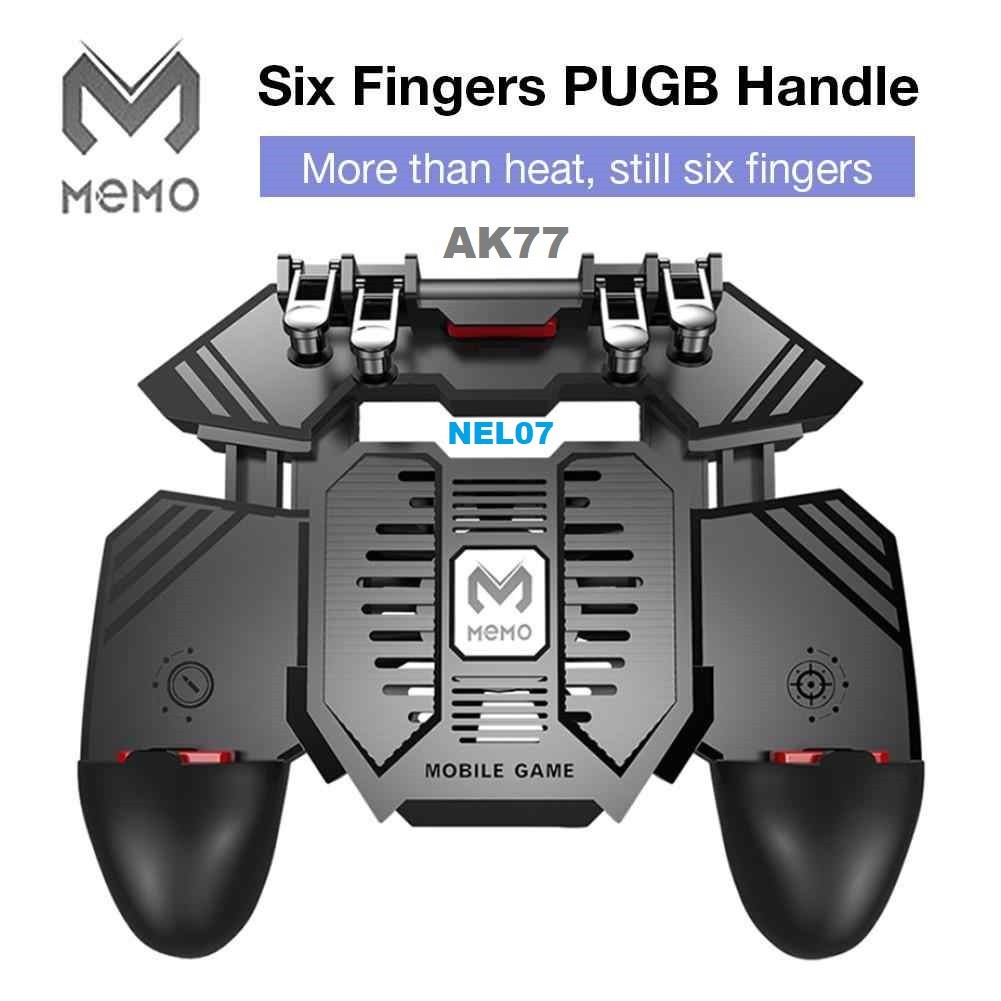 ORIGINAL MEMO AK77 GAMEPAD GAMING TRIGGER 6 FINGER L1 R1 L2 R2 FAN COOLER PLUGGED