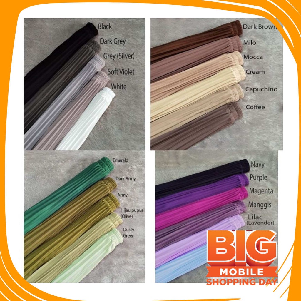 Bawahan remaja Anak Sekolah Kuliah Dewasa Street /  Rok Plisket Wanita Dewasa Polos Panjang Bahan Pr