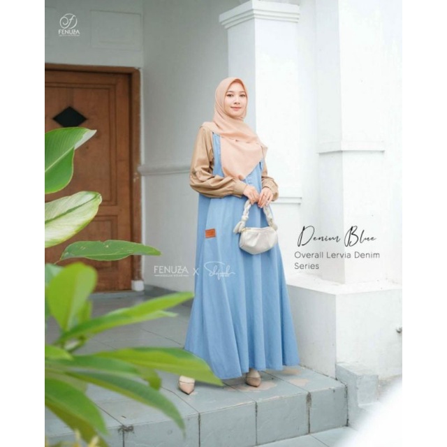 Gamis Overall Wanita Dewasa - Lervia Denim Fenuza