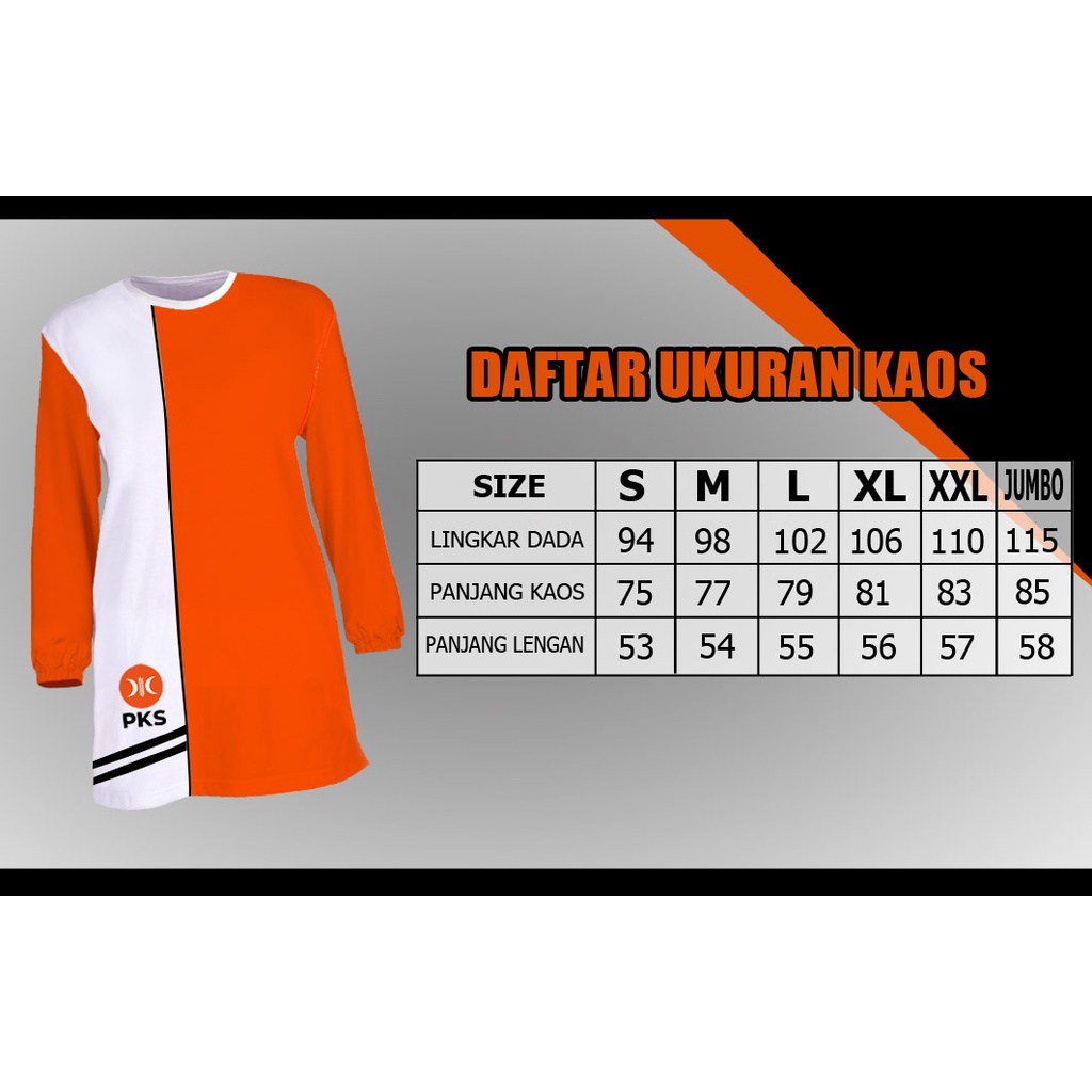Kaos PKS baru akhwat tunik orange
