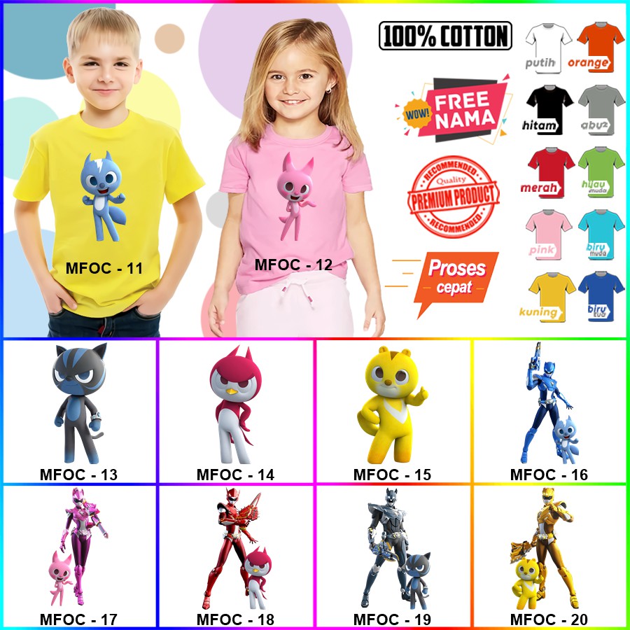 Baju Kaos ANAK DAN DEWASA MINIFORCE COUPLE (FREE NAMA)